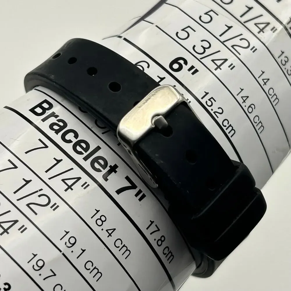Silver-tone Case Black Digital Watch Stainless Steel Working New Battery